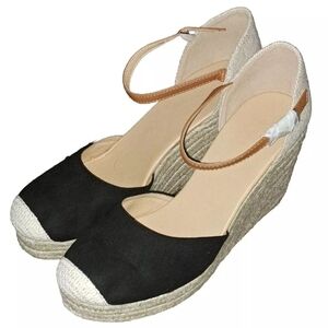 Unbranded Black Tan Wedge Women's Size 10 SB6#7